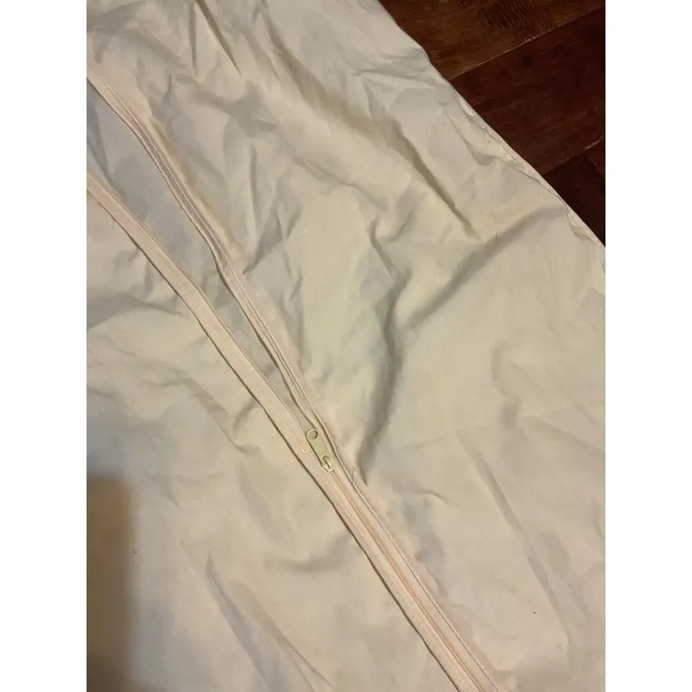 Neiman Marcus Cloth Garment Bag / Travel Suit Bag Zip Cream Long 53”x 25”